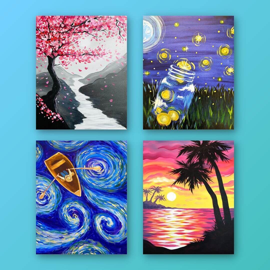 Which one?💗 (shipping worldwide) Acrylic paints on canvas. DM to  purchase/customise. {acrylic painting, art, artowrk, artist, sunset,... |  Instagram