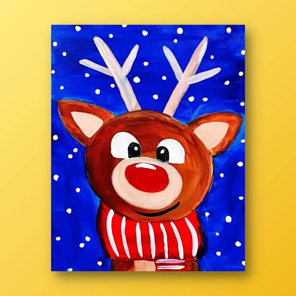Christmas Reindeer Paint Kit with 10x10 Canvas & Template #57 - Artsy Rose  Academy